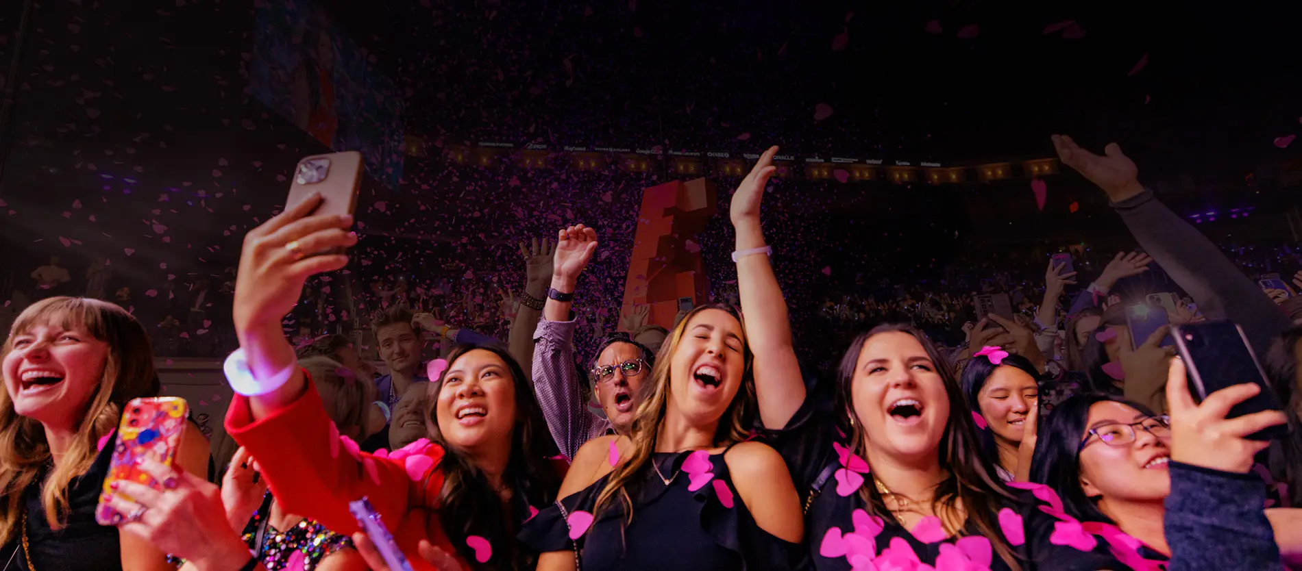 Corporate event attendees enjoying concert